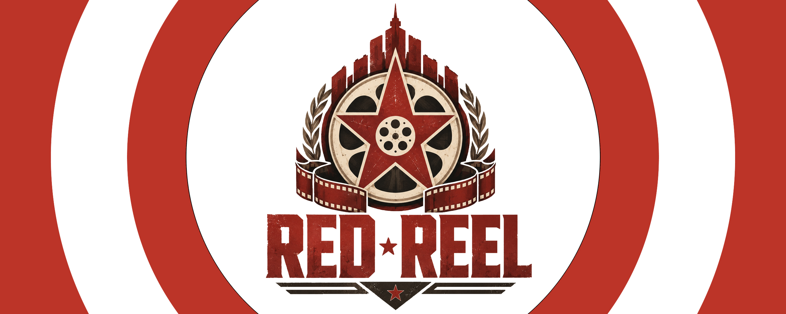 Red Reel key art — a shopkeeper amid rows of film reels
